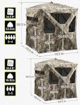 TIDEWE Hunting Blind, 360°Silent See Through Blind with Swing Door, 2-3 Person 300D Pop Up Ground Blind with Detachable Blackout Panel & Carrying Bag, Portable Resilient Hunting Tent for Deer Hunt