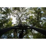 Muddy Nexus XTL 20 Foot Tall Climbing Safety System 2 Person Seat Deer Hunting Ladder Tree Stand with Flip Up Shooting Rail, Black