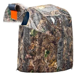 WTVIDAS Hunting Blinds with Chair, Pop Up Ground Blinds Portable 1-Person Hunting Tent for Deer & Turkey Hunting