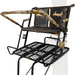 Muddy Partner Ladder Stand - 17' Height Durable Weather-Resistant Outdoor Hunting 2 Person Tree Stand with Extra Large Flex-Tek Seats & 40" W x 33" D Foot Platform, 500 Pound Maximum Capacity
