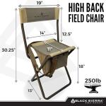 Black Sierra Folding Hunting Stool with Storage Pouch