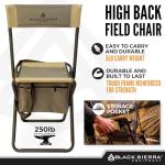 Black Sierra Folding Hunting Stool with Storage Pouch
