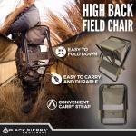 Black Sierra Folding Hunting Stool with Storage Pouch