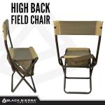 Black Sierra Folding Hunting Stool with Storage Pouch