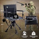 360° Silent Swivel Hunting Chair with Armrests