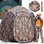 𝟮𝟬𝟮𝟰 𝐔𝐩𝐠𝐫𝐚𝐝𝐞𝐝 See Through Hunting Blind Ground, 3-4 Person Ground Blinds for Deer Hunting, 6-Sided Larger Pop Up Blinds, Camo Tent for Hunting Turkey with Carry Bag 84" x 74" x 78"H