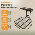 Muddy The Boss 1 Person Hang On Tree Stand, Deer Hunting Stand with Silent Straps, FlexTek Seat and Wide Stance Platform, Black