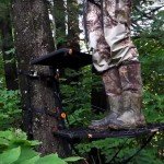 Muddy The Boss 1 Person Hang On Tree Stand, Deer Hunting Stand with Silent Straps, FlexTek Seat and Wide Stance Platform, Black