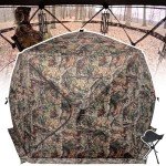 Extra Large Hunting Blind 4 Person with Portable Hunting Chair, 288 Degree See Through Pop up Ground Blinds for Deer Turkey Duck Hunting, Bow Hunting Adjust Windows with Silent Zipper