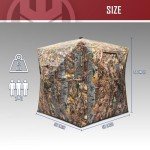 KNINE OUTDOORS Hunting Blind with Hunting Chair, Deer Blind, 2-3 Person Pop Up Ground Blinds for Deer Hunting 270 Degree, Portable Resilient Hunting Tent for Deer & Turkey Hunting