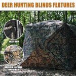ShedOFF Wide Bottom Hunting Blind 1-3 Person with Portable Hunting Chair, 270 Degree See Through Pop up Ground Blinds for Deer Turkey Duck Hunting, Bow Hunting Adjust Windows with Silent Zipper