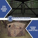 KNINE OUTDOORS Hunting Blind with Hunting Chair, Deer Blind, 2-3 Person Pop Up Ground Blinds for Deer Hunting 270 Degree, Portable Resilient Hunting Tent for Deer & Turkey Hunting