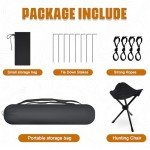 ShedOFF Wide Bottom Hunting Blind 1-3 Person with Portable Hunting Chair, 270 Degree See Through Pop up Ground Blinds for Deer Turkey Duck Hunting, Bow Hunting Adjust Windows with Silent Zipper