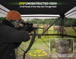 Vibemo Hunting Blind 270° See Through Ground Blind, 2-3 Person Pop-up Portable Deer Blind with Carring Bag，D Shaped and Full Open Door, Camouflage Hunting Tent for Deer & Turkey Hunting