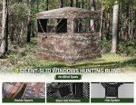 Vibemo Hunting Blind 270° See Through Ground Blind, 2-3 Person Pop-up Portable Deer Blind with Carring Bag，D Shaped and Full Open Door, Camouflage Hunting Tent for Deer & Turkey Hunting
