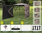 Vibemo Hunting Blind 270° See Through Ground Blind, 2-3 Person Pop-up Portable Deer Blind with Carring Bag，D Shaped and Full Open Door, Camouflage Hunting Tent for Deer & Turkey Hunting