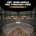 Hunting Blind for 3-4 People, 288 Degree See Through Hunting Ground Blind with Silent Zipper Pop Up Ground Blinds Portable Resilient Hunting Tent for Deer Hunting
