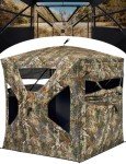 TIDEWE Hunting Blind 270°See Through with Silent Magnetic Door & Sliding Windows, 2-3 Person Pop Up Ground Blind with Carrying Bag, 300D Portable Resilient Hunting Tent for Deer Hunting(Camouflage)
