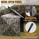 Hunting Blind for 3-4 People, 288 Degree See Through Hunting Ground Blind with Silent Zipper Pop Up Ground Blinds Portable Resilient Hunting Tent for Deer Hunting