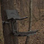 Hawk Kickback LVL Durable Steel Hang-On Adjustable Hunting Game Deer Tree Stand with Oversized Platform and Leg Extension Footrest, Black (2 Pack)