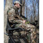 Hawk Kickback LVL Durable Steel Hang-On Adjustable Hunting Game Deer Tree Stand with Oversized Platform and Leg Extension Footrest, Black (2 Pack)
