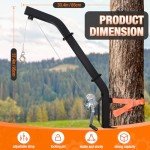 Tree Mounted Deer Hoist Stand for Hunting, 500LBS Capacity Deer Stand with Manual Winch, 23FT Steel Cable Heavy Duty Deer Hanger for Skinning, Field Dressing, Included Ratchet Strap Lock On Tree Stand