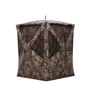 Barronett Blinds Prowler 300, Portable Hunting Blind, Tall Hub Blind, Shoot While Standing, Lightweight, 2-Person, Bloodtrail Woodland, 80” x 75” x 75”, PR300BT