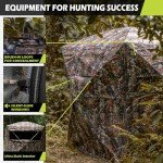 Your Choice Hunting Blind See Through 270 Degree, 2-3 Person Pop Up Deer Blind Ground Blind Turkey Blind, Portable Pop Up Hunting Tent, Hunting Gear (Dark Camouflage)