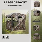 Your Choice Hunting Blind See Through 270 Degree, 2-3 Person Pop Up Deer Blind Ground Blind Turkey Blind, Portable Pop Up Hunting Tent, Hunting Gear (Dark Camouflage)