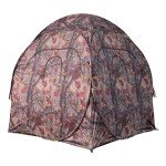 HME Spring Steel Unisex Portable 2 Person Pop Up Jm Camo Bow Shooting Deer Hunting Hub Ground Blind with Full-Width Windows & Silent Zippers