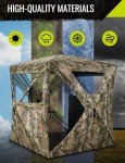 TIDEWE Hunting Blind 270°See Through with Silent Magnetic Door & Sliding Windows, 2-3 Person Pop Up Ground Blind with Carrying Bag, 300D Portable Resilient Hunting Tent for Deer Hunting(Camouflage)