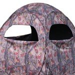 HME Spring Steel Unisex Portable 2 Person Pop Up Jm Camo Bow Shooting Deer Hunting Hub Ground Blind with Full-Width Windows & Silent Zippers