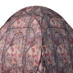 HME Spring Steel Unisex Portable 2 Person Pop Up Jm Camo Bow Shooting Deer Hunting Hub Ground Blind with Full-Width Windows & Silent Zippers