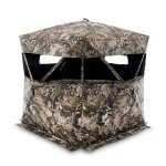 VEIL CAMO VC180 3-Person Hub Blind with Panoramic Windows – Ground Blind for Deer & Turkey Hunting, 180-Degree Panoramic Window, Water Resistant, Durable & Heavy-Duty Design, Silent Closure Door