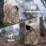 WTVIDAS Hunting Blinds with Chair, Pop Up Ground Blinds Portable 1-Person Hunting Tent for Deer & Turkey Hunting