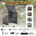 FUNHORUN Hunting Blind 270/360 Degree See Through Ground Blind for Deer Hunting, 2-3 Person Pop-up Hunting Deer Blind, Turkey Blind, Portable Hunting Blind for Deer Hunting Turkey Hunting...