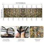 Emsiok Four-Sided Hunting Tree Stand Blinds Kit, 142" x 35" Treestand Camo Blind Cover Universal 2 Man Ladder Stand Blind Camouflage Stand Accessories with Zipper Pockage Storage Bag for Deer Hunting