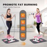 Mini Stair Stepper with Resistance Bands - Pink