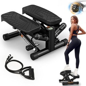Adjustable Resistance Stepper with Bands for Home