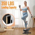 Adjustable Resistance Stepper with Bands for Home