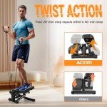 Adjustable Resistance Stepper with Bands for Home