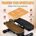 Adjustable Resistance Stepper with Bands for Home