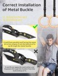 Wooden Gymnastic Rings with Adjustable Straps