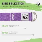 Slim Panda Adjustable Cotton Yoga Strap, 10+ Colors