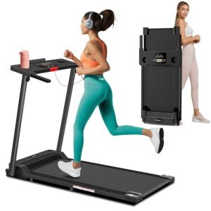 Compact Portable Treadmill with Handles for Home