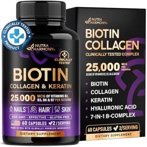 Hair and Skin Support Supplement with Biotin & Collagen