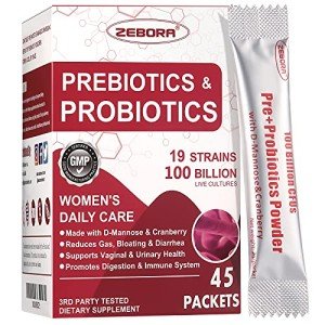 ZEBORA Women's Probiotics with Prebiotics & D-Mannose