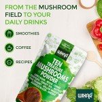 Wixar 10 Mushroom Powder Blend for Smoothies