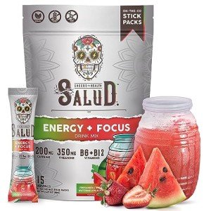 Salud 2-in-1 Organic Energy Drink Mix, Strawberry Watermelon