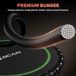 Foldable Mini Trampoline with Adjustable Handle, 450/550 lbs